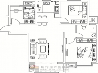 金德利公馆4#东户三室两厅一卫111.04㎡