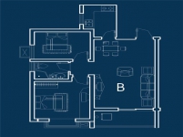 亿家运河上郡二房二厅一卫1#B户型